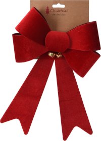 Kaspinas, raudonos sp. su aukso sp. varpeliais, 22 x 32 cm