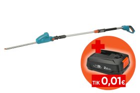 Akumuliatorinės teleskopinės gyvatvorių žirklės GARDENA THS, 42/18 V,  42cm; tarpas tarp dantų 16 mm, telesk. kotas pasiekti iki 3 m, 3,4 kg, P4A,  be baterijos ir pakrovėjo