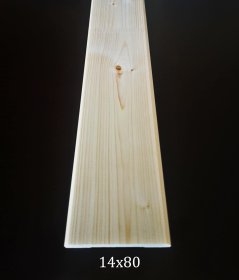 Durų apvadai AD-3, 2,3 m, matmenys 14 x 80 mm, šiaurės eglės, jungti