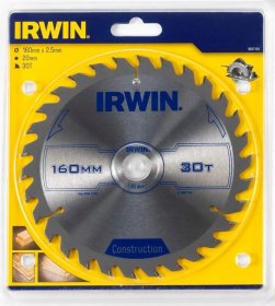 Medžio pjovimo diskas su kietmetaliu IRWIN 11-6794, 160 x 20/16 mm, 30 dantų