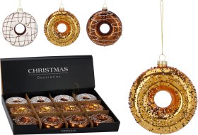 Eglutės žaisliukas Spurga, stiklas, 3 dizainai, 3,6 × 10,3 cm