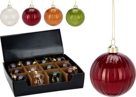 Eglutės žaisliukas, stiklas, 4 skirtingos sp., skersmuo 8 cm