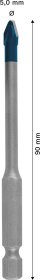 Grąžtas plytelėms BOSCH HEX-9 Hard Ceramic, 5 x 90 mm