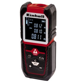 Lazerinis atstumų matuoklis EINHELL TC-LD 50, darbinis atstumas 0,05-50 m, paklaida 2 mm/m.