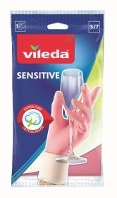 Buitinės pirštinės Vileda Sensitive, S dydis, 1 pora