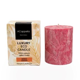 Rankų darbo žvakė ACAPPELLA Miško uoga, 100% palmių vaško, aukštis 10 cm