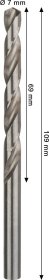 Grąžtas metalui BOSCH HSS-G, DIN 338, 7 × 69 × 109 mm