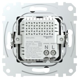 Kištukinis lizdas SCHNEIDER Sedna Design, įleidžiamas, be rėmelio, su įž., USB-A - USB-C, antracito sp., SDD114405