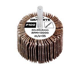 Žiedlapinis šlifavimo cilindras GRAPHITE, 50 x 30 x 6 mm, P100