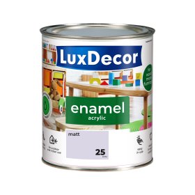 Universali akrilinė emalė LUXDECOR, 0,75 l, (25) Violetinė laukymė, matinė, vandens pagrindu