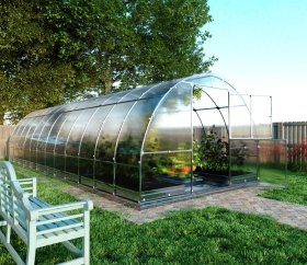 Šiltnamis KLASIKA Tube, 24 m2, 4 mm polikarbonatinė danga, 3 x 8 m, arkos formos