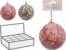 Eglutės žaisliukas, apvalus, 2 skirtų matinių sp., skersmuo 10 cm