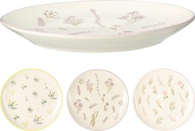 Lėkštė, gėlių dizaino, 3 skirtingos sp., skersmuo 20,5 cm