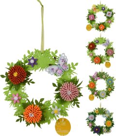 Vainikas Pavasaris, iš veltinio, 19 x 2,5 x 19 cm