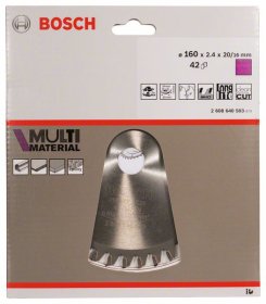 Universalus pjovimo diskas BOSCH Multi Material, 160 x 20/16 x 2,4 mm; 42