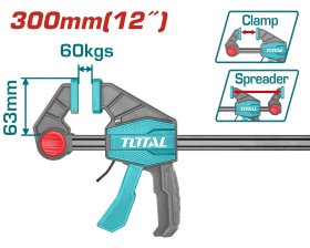 Spaustuvas TOTAL, maks. 60 kg, 63x300 mm, THT1340602