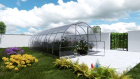 Šiltnamis KLASIKA Easy, 18 m2, 6 mm polikarbonatinė danga, 3 x 6 m, arkos formos