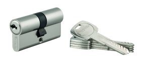 Spynos cilindras THIRARD, Trafic 6, 5 raktai, žalvarinis, nikeliuotas, 40 x 40 mm, 293172