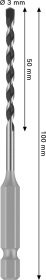 Universalus grąžtas BOSCH PRO, šešiakampiu kotu, 7 x 50 x 100 mm
