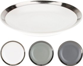 Lėkštė blizgančiais kraštais, skersmuo 20 cm, 3 skirtingų spalvų