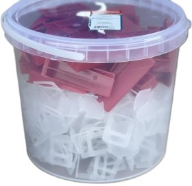 Plytelių išlyginimo sistema EDELMAX, 1 mm, inkarų 200 vnt., pleištų 50 vnt., plytelių aukštis 5-14mm