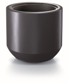 Plastikinis lauko vazonas Heos, antracito sp., 29,8 x 29,8 x 28 cm.