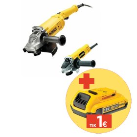Elektrinių kampinių šlifuoklių rinkinys DEWALT DWE492DUO2-QS, DWE4157 + DWE492, 125 ir 230 mm