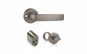 Durų rankenos, suktuko ir cilindro komplektas MP, MRO-06-35A, skandinaviškas, grafito sp., universali