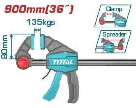 Spaustuvas TOTAL, maks. 135 kg, 80x900 mm, THT1346803