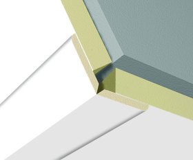 Kampas universalus KRONO ORIGINAL 9077 Edelweiss Pore, lankstomas laminuotai sienų / lubų MDF apdailai, 2600x22x22 mm