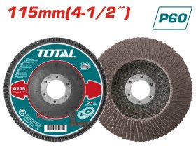Žiedlapinis diskas TOTAL, kampiniam šlifuokliui, 115x22 mm, P60, TAC631152