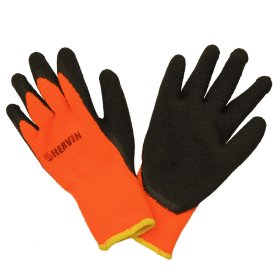 Pirštinės HERVIN, XL dydis, oranžinė spalva, poliesterinės, aplietos lateksu, CE, SPZ001