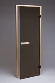 Saunos durys GRAVERA, SD-04BZ08-S, matmenys 1900 x 700 mm, su stakta, rudas stiklas