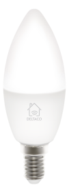 Išmanioji LED lempa DELTACO SMART HOME SH-LE14W, WiFi, valdoma su programėle, 5W (=40W), E14, 2700-6500K, dimeriuojama, 220-240V, 470lm