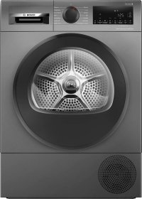 Džiovyklė BOSCH WQG245DXSN, su šilumos siurbliu, sidabro sp.