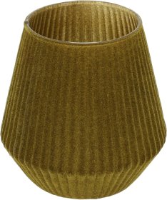 Žvakidė, arbatinei žvakutei, stiklas, rudos sp, aukštis 14 cm