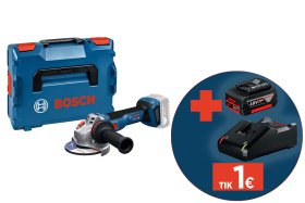 Akumuliatorinis kampinis šlifuoklis BOSCH Professional, GWS 18 V-11 S, SOLO, 18 V, maks. disko skersmuo 125 mm, be akumuliatoriaus ir kroviklio, lagaminas, 06019N4001
