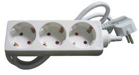 Ilgiklis SPECTOR LIGHT, 3 lizd., 1,5m, su įž., be jungiklio, 3x1, baltos sp.