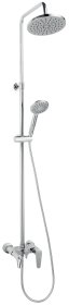 Dušo komplektas FERRO Cordoba, su vonios maišytuvu, reg.stovas 1076-1700 mm, dušo galvutės, žarna 150 cm, chromuotas, NP78-BCD13U