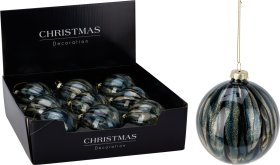 Eglutės žaisliukas, stiklas, mėlynos sp., skersmuo 10 cm