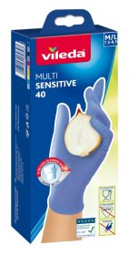 Buitinės pirštinės VILEDA Multisens, nitrilinės, M/L, 40 vnt., ST, N