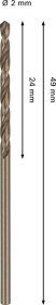 Grąžtas metalui BOSCH HSS-Co, DIN 338, 2 × 29 × 49 mm