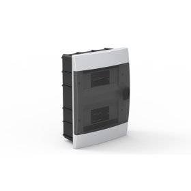 Automatinių jungiklių skydelis HOROZ, 16 modulių, IP40, su skaidriomis durelėmis, baltos sp., įleidžiamas