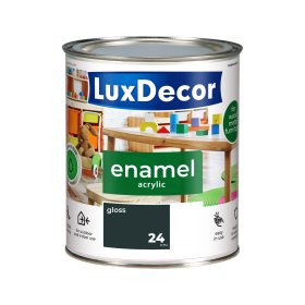 Universali akrilinė emalė LUXDECOR, 0,75 l, (24) grūdintas plienas, blizgus, vandens pagrindu