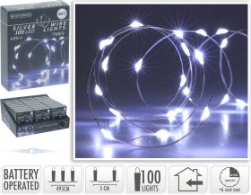 LED girlianda, 100 lempučių, baltos sp., be baterijų