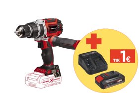 Akumuliatorinis smūginis gręžtuvas EINHELL TP-CD 18/60 Li-i BL Solo, 18 V, metalinis 13 mm griebtuvas, maks. sukimo momentas 60 Nm, be akumuliatorių ir kroviklio