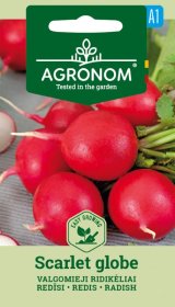 Daržovių sėklos, AGRONOM Ridikėliai valgomieji SCARLET GLOBE, 4 g.