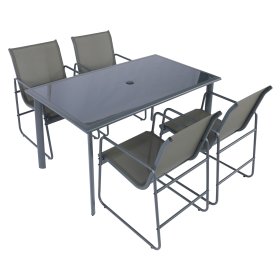 Lauko baldų komplektas NOVELLY HOME 3322052, valgomojo stalas ir 4 kėdės