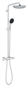 Dušo komplektas su termostatu GROHE QuickFix Vitalio Start 250 Flex, 250mm dušo galva,110mm rank. dušeliu, virštinkinė, taupanti vandenį, chromas, 26677001