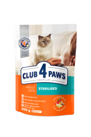 Sausas kačių ėdalas CLUB4PAWS, sterilizuotoms katėms, 300g